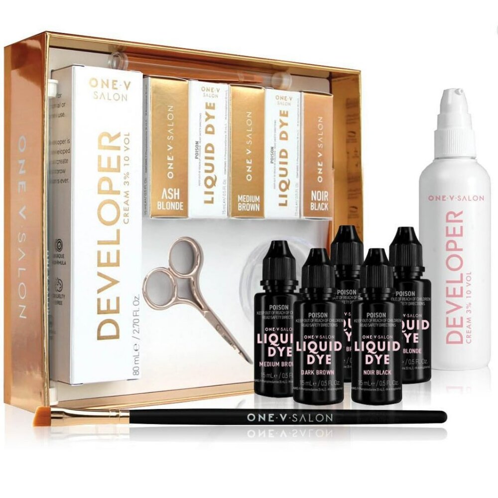 👑 One V Salon Professional Brow Liquid Dye Kit // 5 Colors